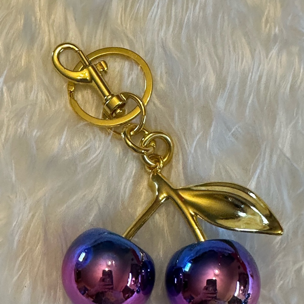 Elegant Gold and Purple Cherry Key Holder